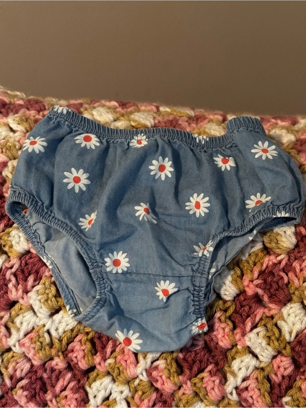 Tucker + Tate Blue Daisy Print Diaper Cover